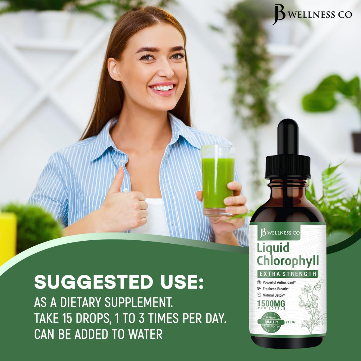 JB Wellness Co Liquid Chlorophyll Drops - 2-Pack - image 4