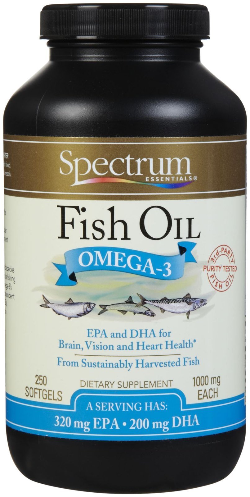 Spectrum Essentials Fish Oil 1000 mg - 250 Softgels