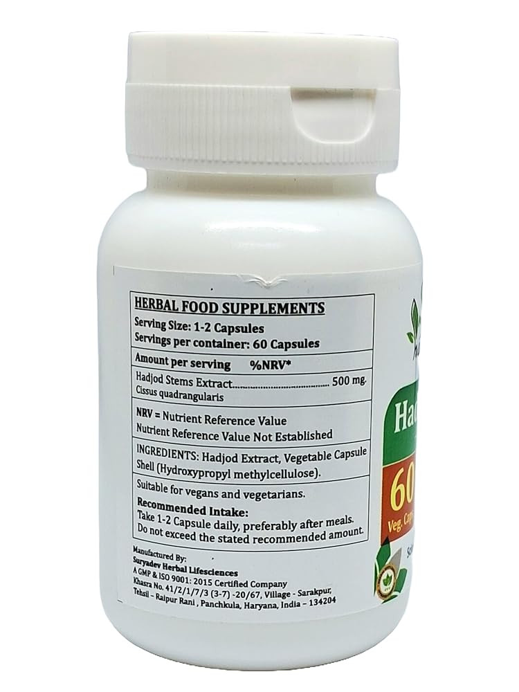 Satya Naturals Hadjod Forte Capsules 500 mg. 60 Veg. Capsule