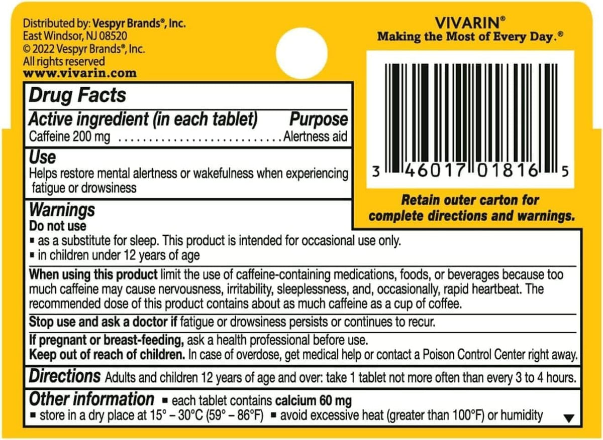 Vivarin Caffeine Pills 200mg Alertness Aid - 48 Tablets - image 9