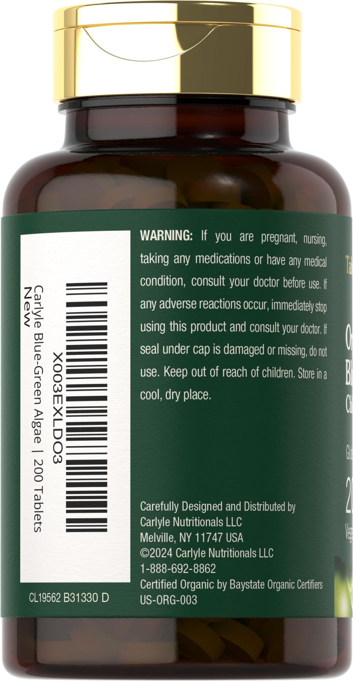 Carlyle Chlorella Organic Blue Green Algae Tablets - 200 Count - image 3