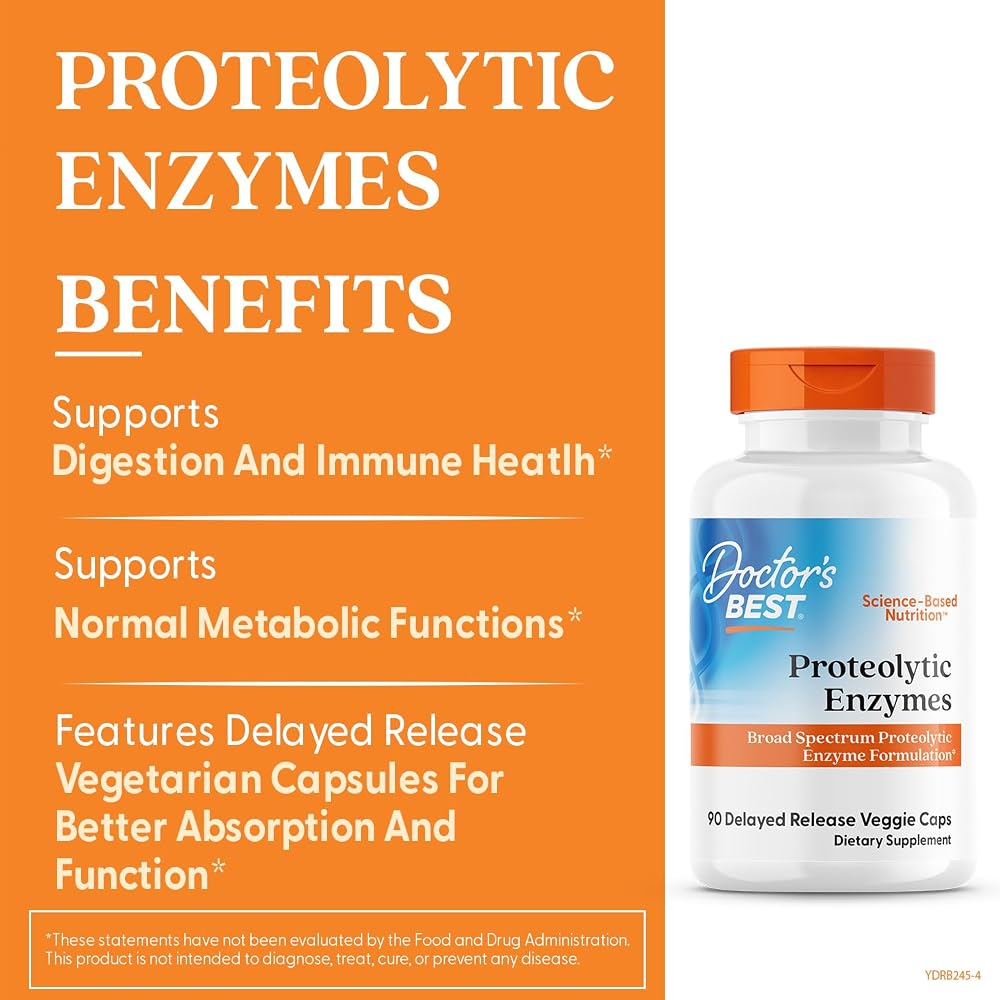 Doctor's Best Proteolytic Enzymes Supplement Bromelain - 90 Vegetarian Capsules - image 3