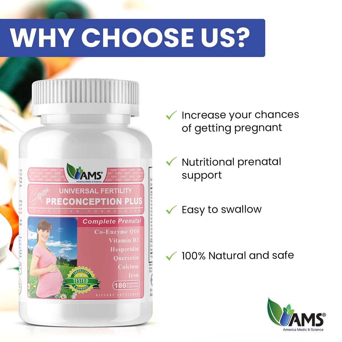 America Medic & Science Preconception Plus - 180 Capsules - image 6