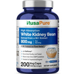 NusaPure White Kidney Bean Extract 800mg - 200 Vegetarian Capsules