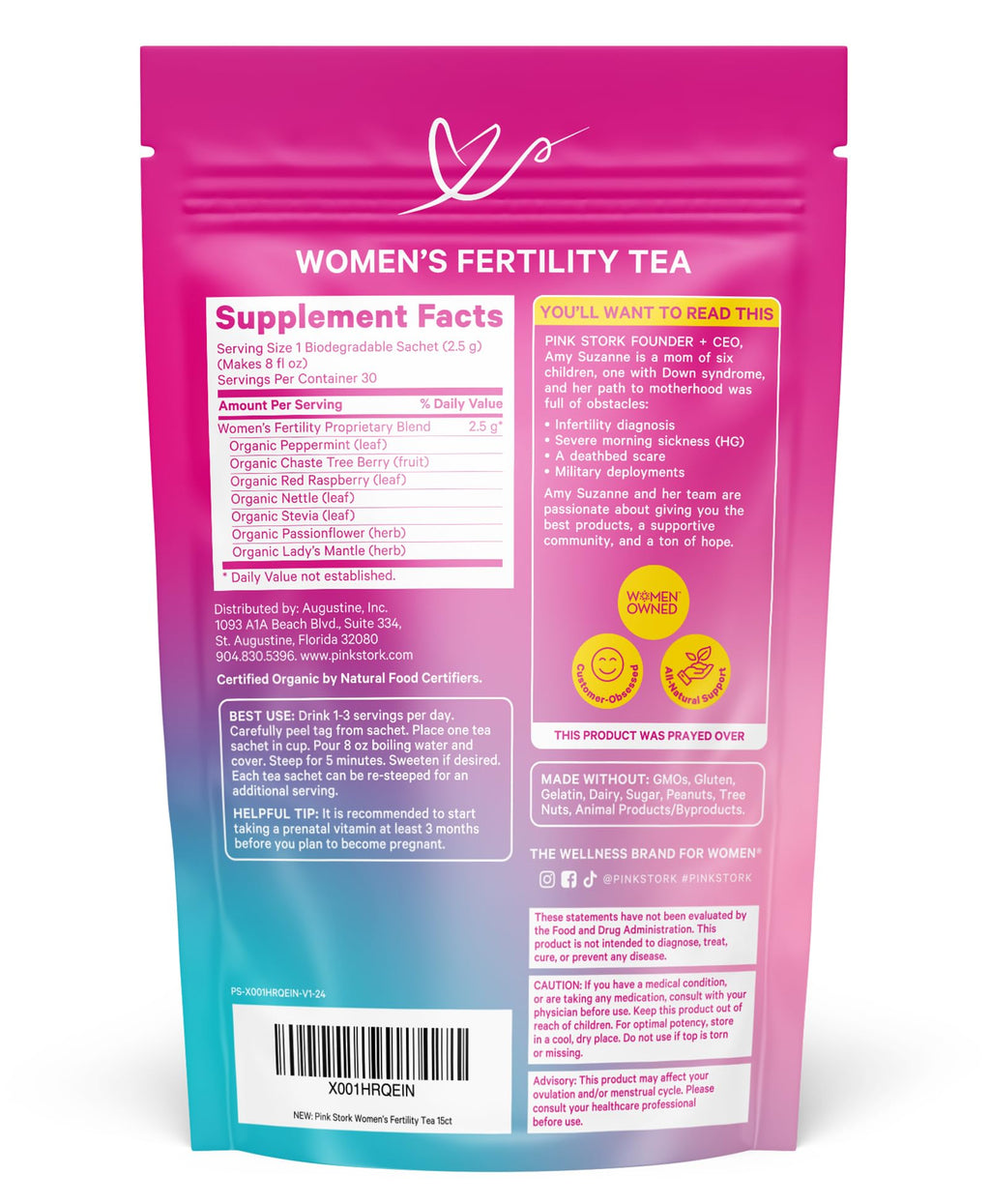Pink Stork Fertility Tea Organic Vitex Cycle Support - 15 Sachets - image 8
