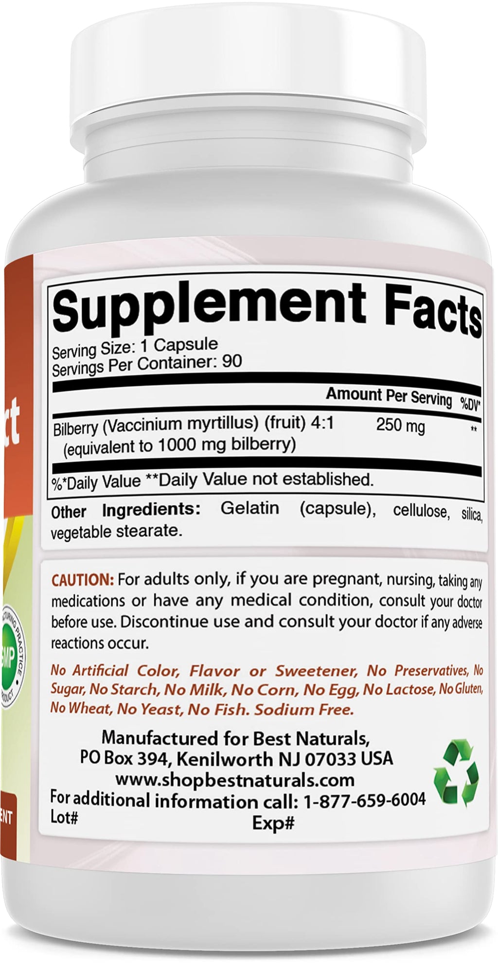 Best Naturals Bilberry 1000 mg - 270 Capsules (3 Pack) - image 6