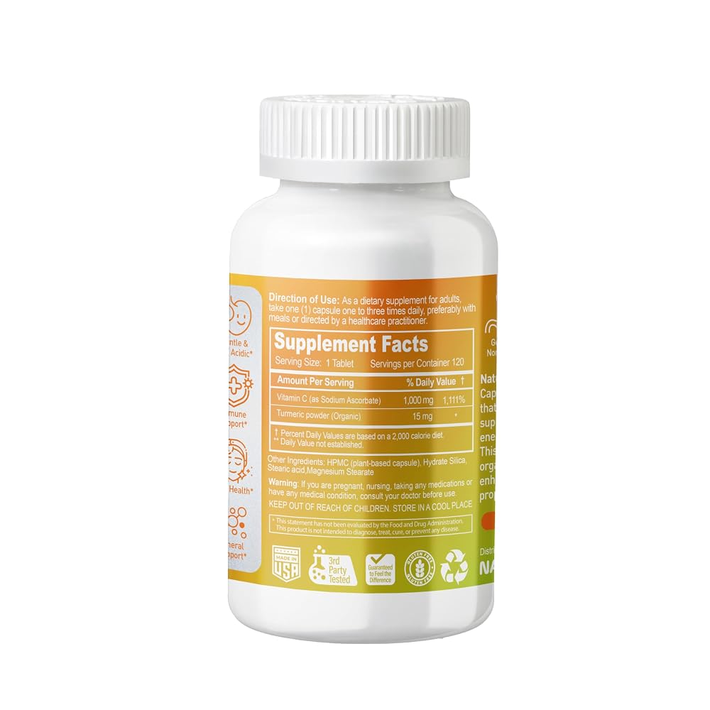 NATURION Buffered Vitamin C 1000 mg with Organic Turmeric