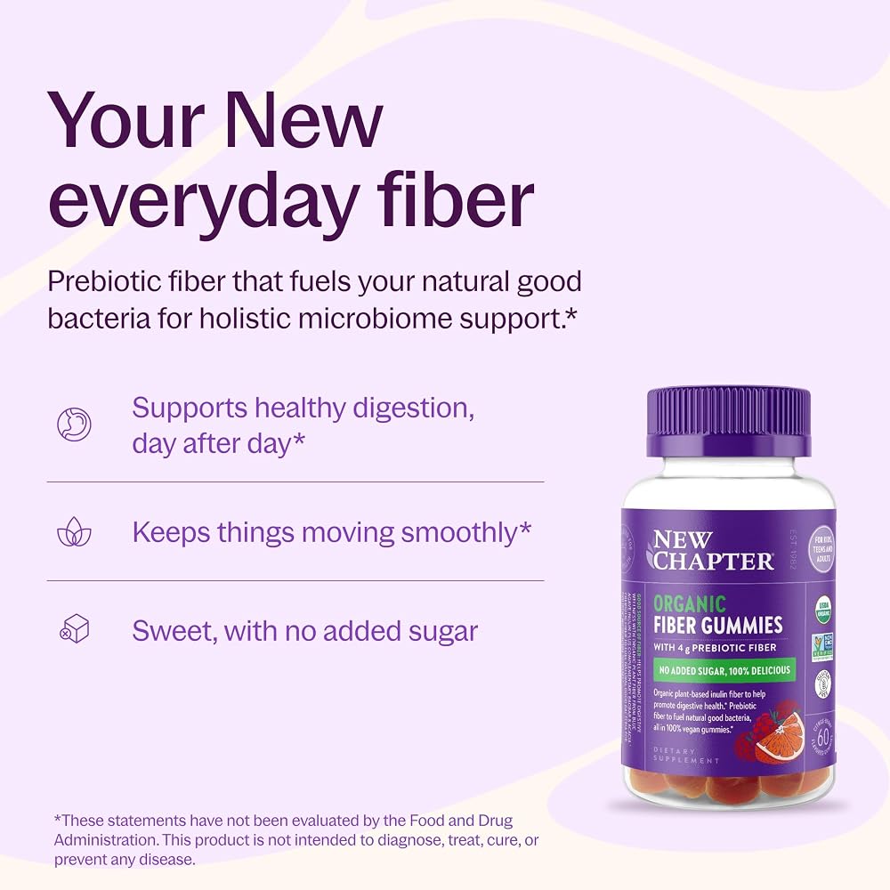 New Chapter Organic Prebiotic Fiber Gummies - 60 Gummies - image 2