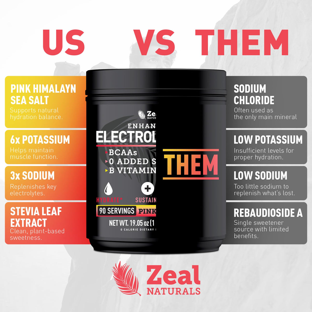 Zeal Naturals Electrolyte Powder - 90 Servings