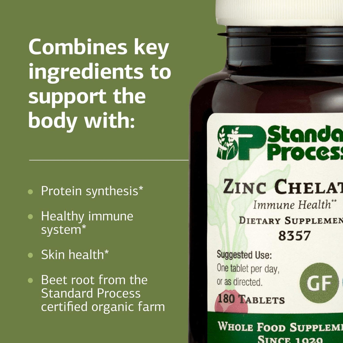 Standard Process Zinc Chelate Immune & Skin Health Support - 180 Tablets - image 4