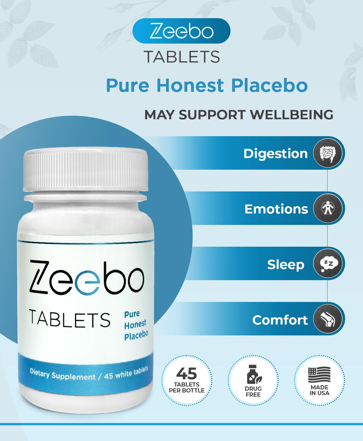 Zeebo Placebo Pills - Choose Tablet or Capsule Form