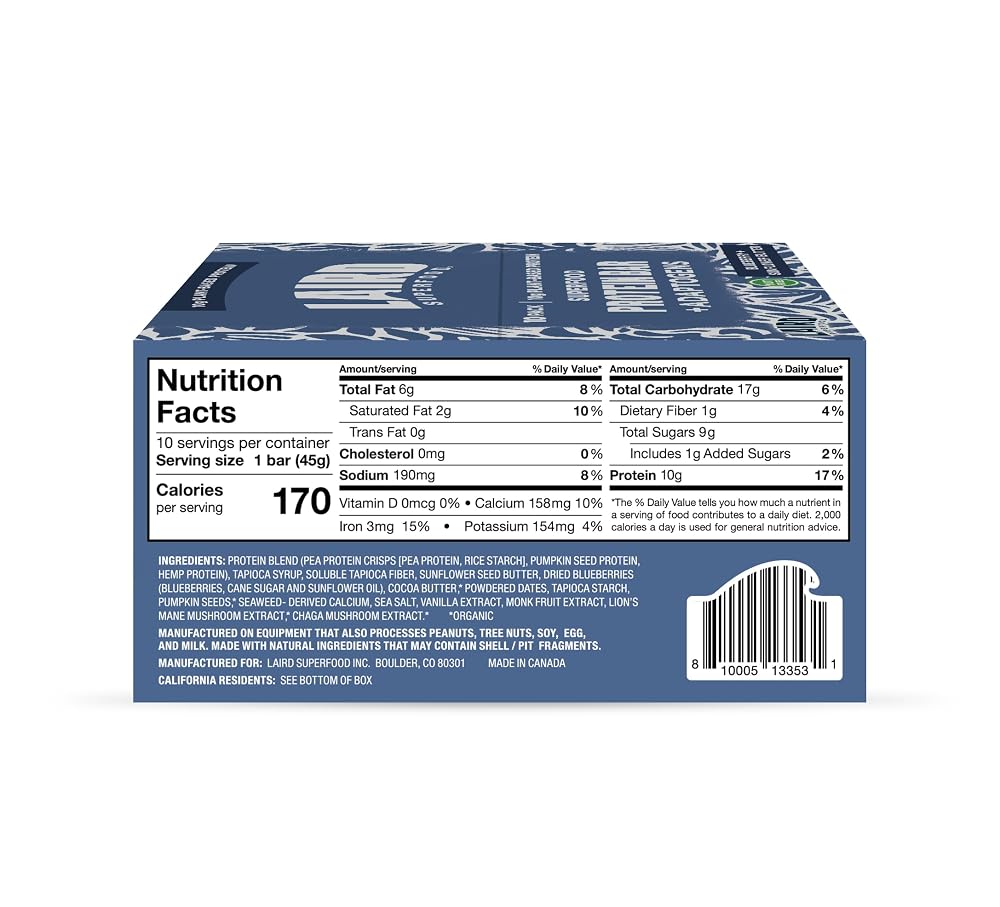 Laird Superfood Functional Protein Bars with Adaptogens