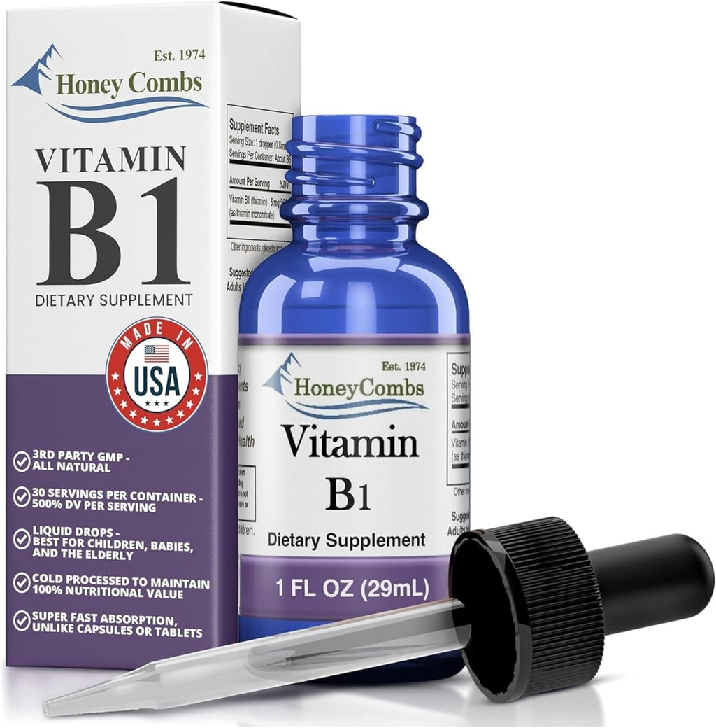 HoneyCombs Vitamin B1 Thiamine Liquid - 1 Fl Oz