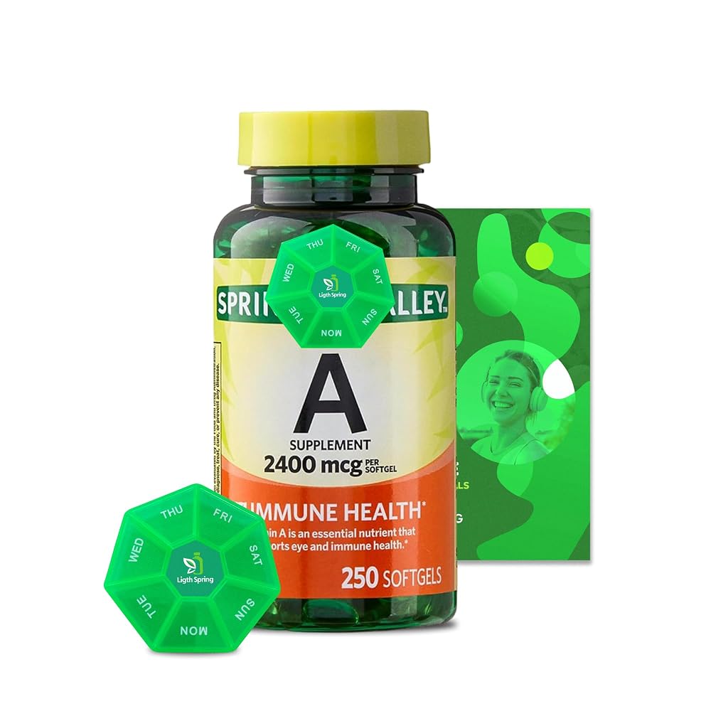 LightSpring Vitamin A Supplement 2400 mcg - 250 Softgels