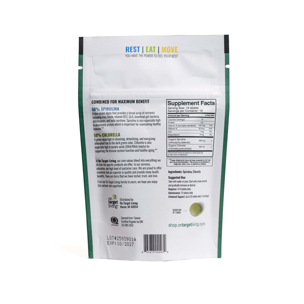 On Target Living Organic Spirulina Chlorella