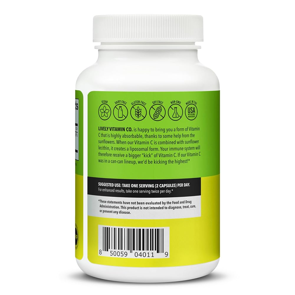 LIVELY VITAMIN CO. Citrus Kick Liposomal Vitamin C - 120 Capsules - image 3