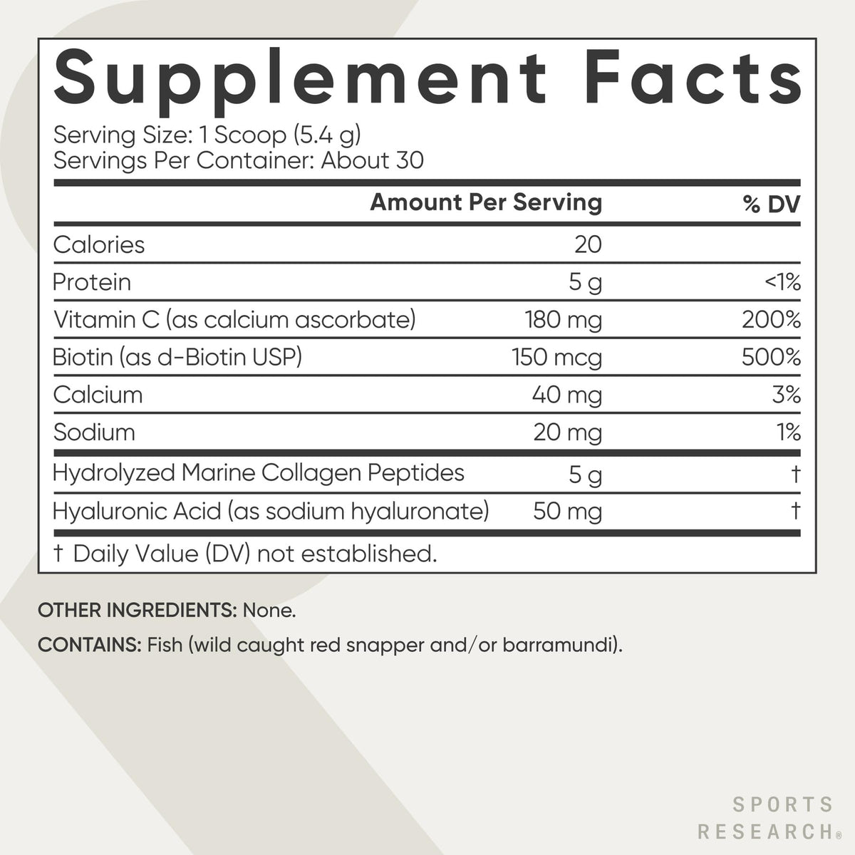 Sports Research® Marine Collagen Peptides