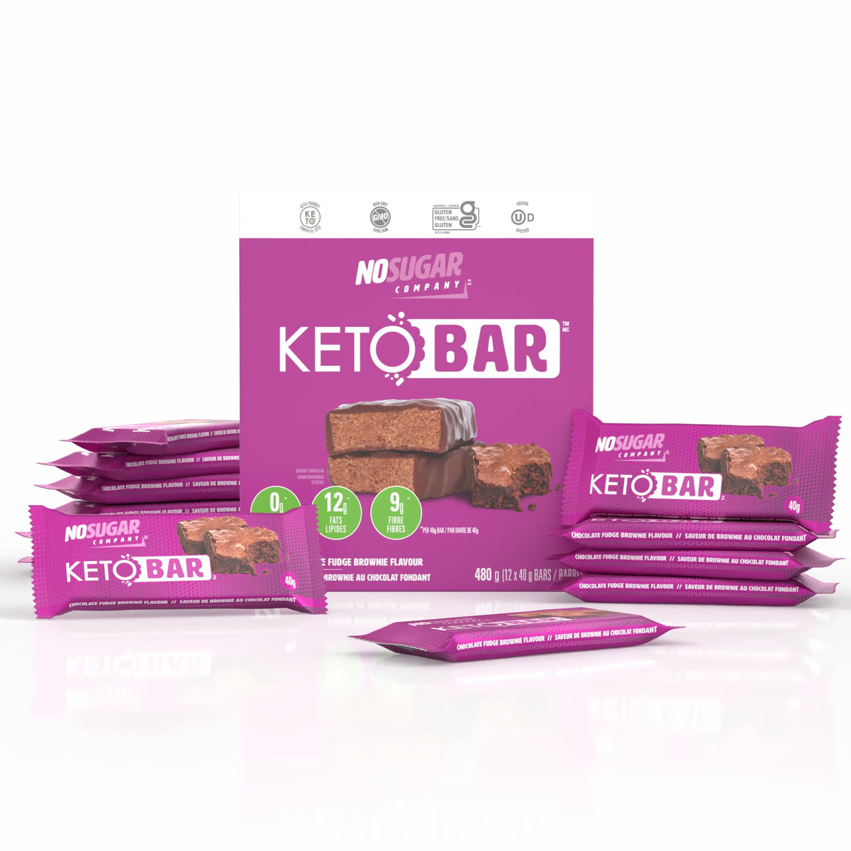 No Sugar Company Keto Bar Fudge Brownie - 12 Count