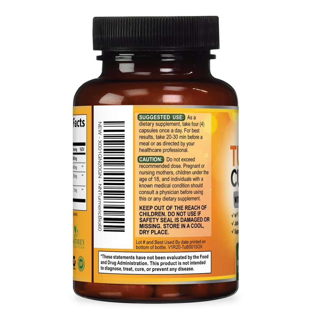 Nature's Nutrition Turmeric Curcumin Supplement - 2400mg Organic