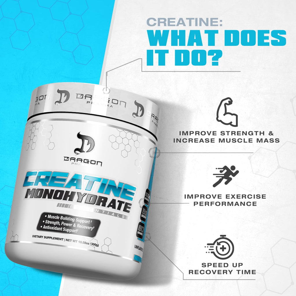 DRAGON PHARMA Creatine Monohydrate Powder - 60 Servings - image 7