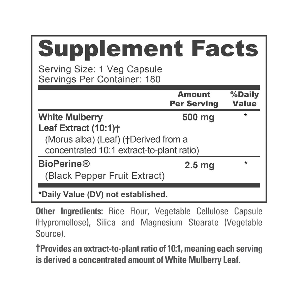 NusaPure White Mulberry Leaf 500mg - 180 Vegetarian Capsules - image 4