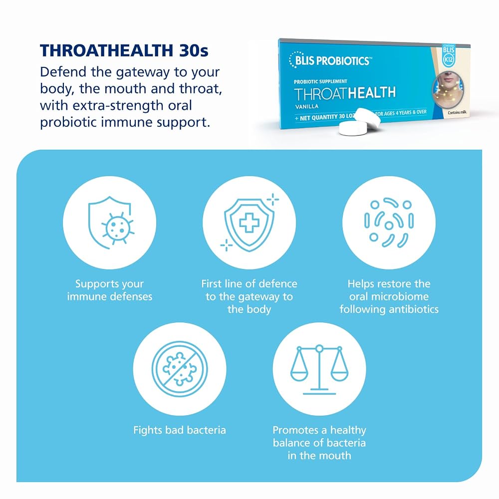 BLIS ThroatHealth Oral Probiotics K12 Immune Support - 30 Lozenges - image 5