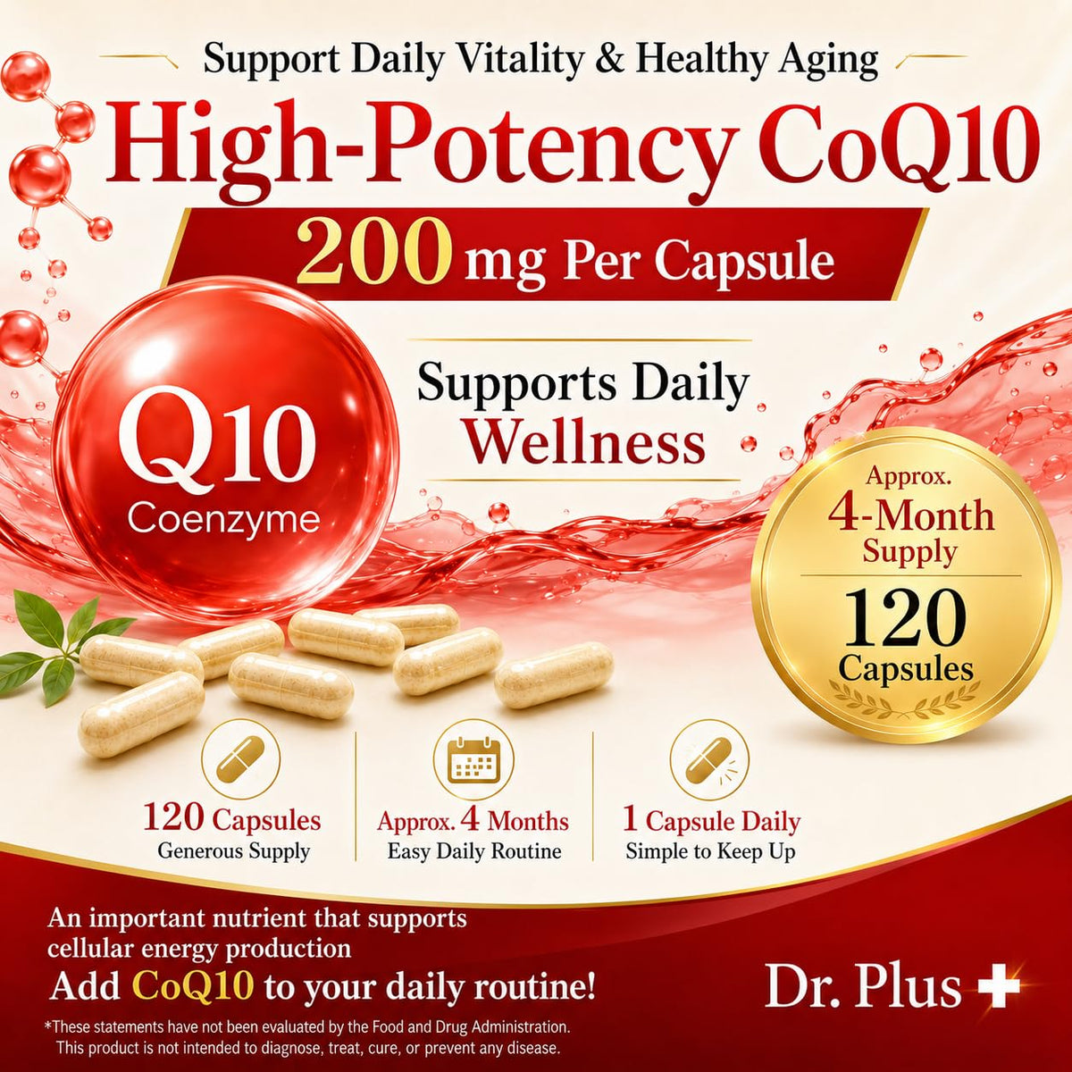 Dr.Plus Formula High Absorption CoQ10 200mg - 120 Capsules - image 2