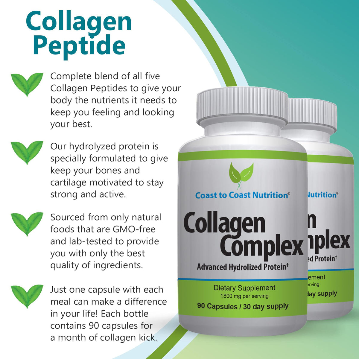 Coast to Coast Nutrition Hydrolyzed Multi Collagen Capsules - 90 Count - image 5