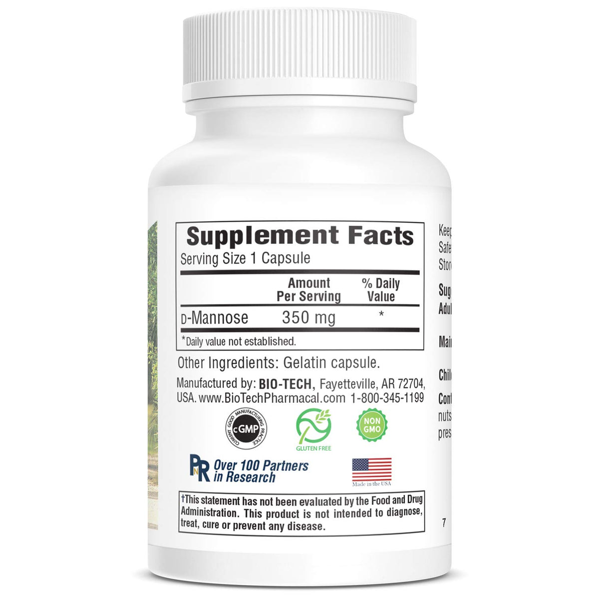 Bio-Tech Pharmacal D-Mannose Bladder Support - 100 Capsules - image 4