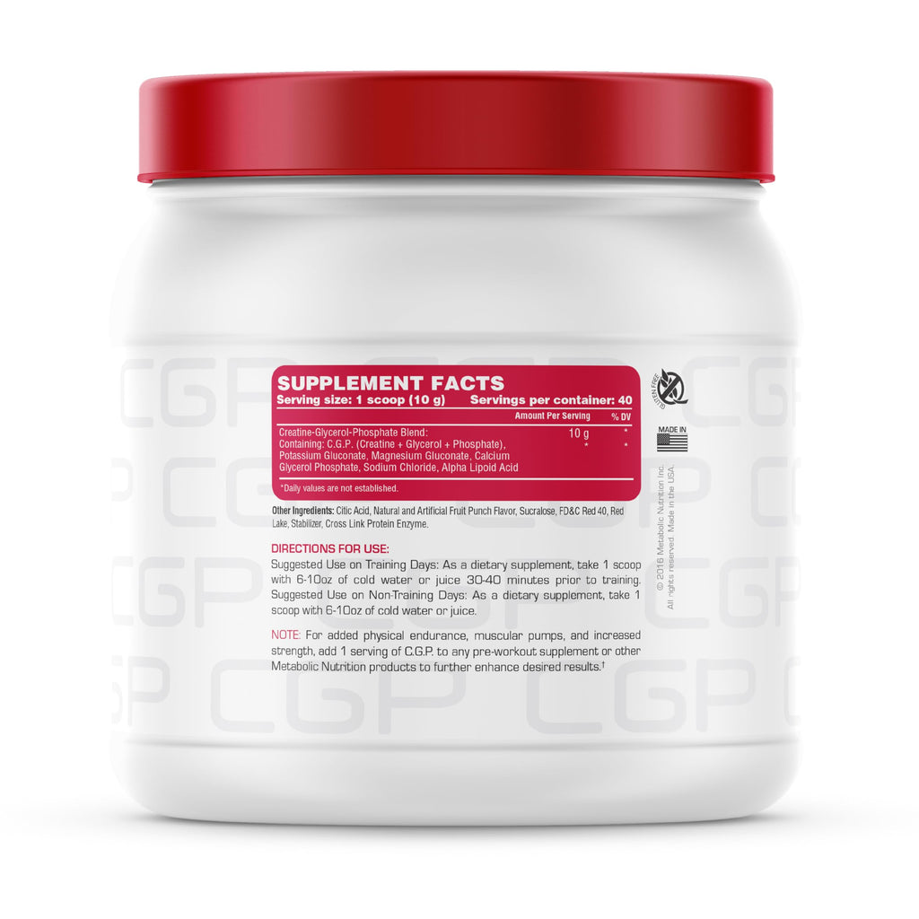Metabolic Nutrition, CGP, Creatine Glycerol Phosphate, 100%