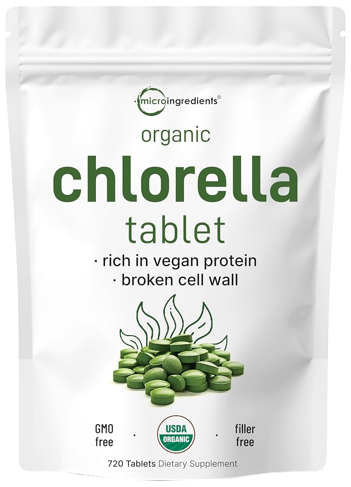 Micro Ingredients Organic Chlorella Tablets 500mg - 720 Tablets