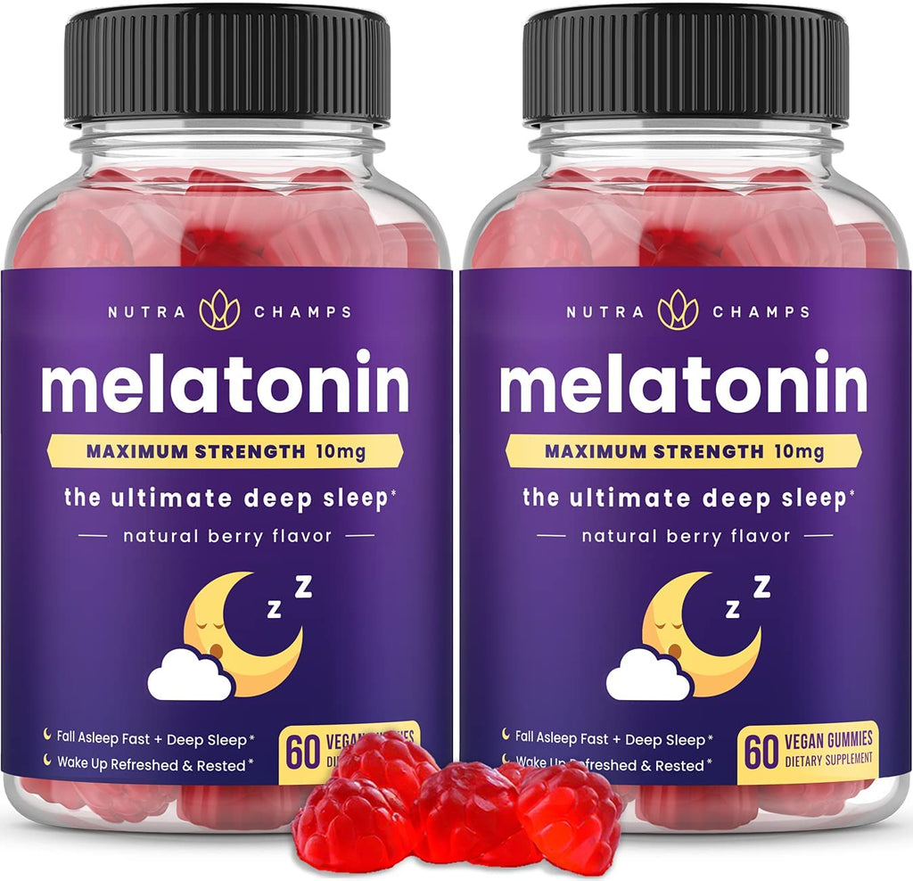 NutraChamps Melatonin Gummies for Adults Extra Strength