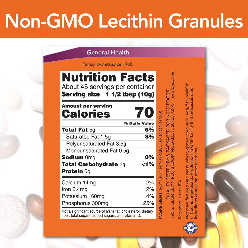 NOW Foods Lecithin Granules Non-GMO - 1 Pound - image 2