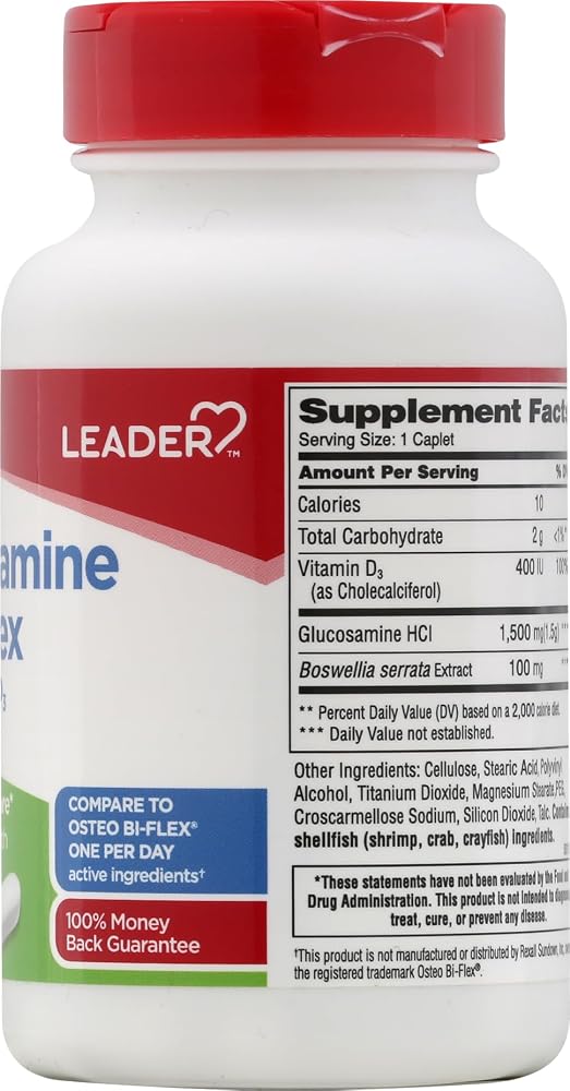 Leader Glucosamine with Vitamin D One Per Day - 120 Caplets - image 2