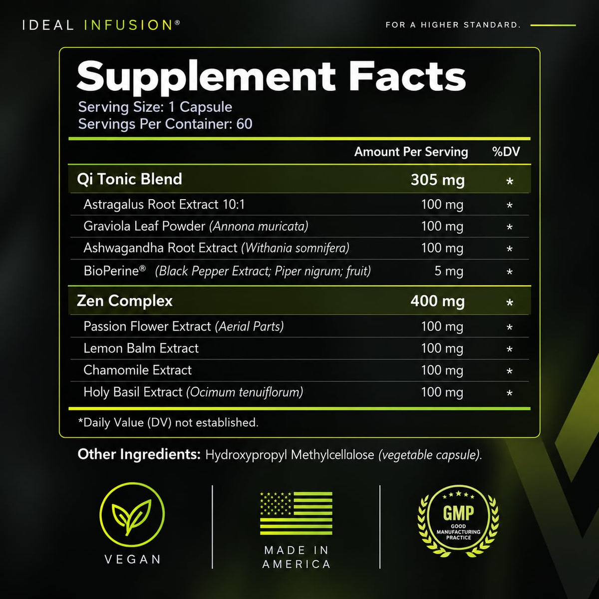 Ideal Infusion Cortisol & Stress Support Ashwagandha - 60 Capsules - image 2