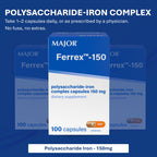 MAJOR Ferrex-150 Polysaccharide-Iron Complex - 100 Capsules - image 4
