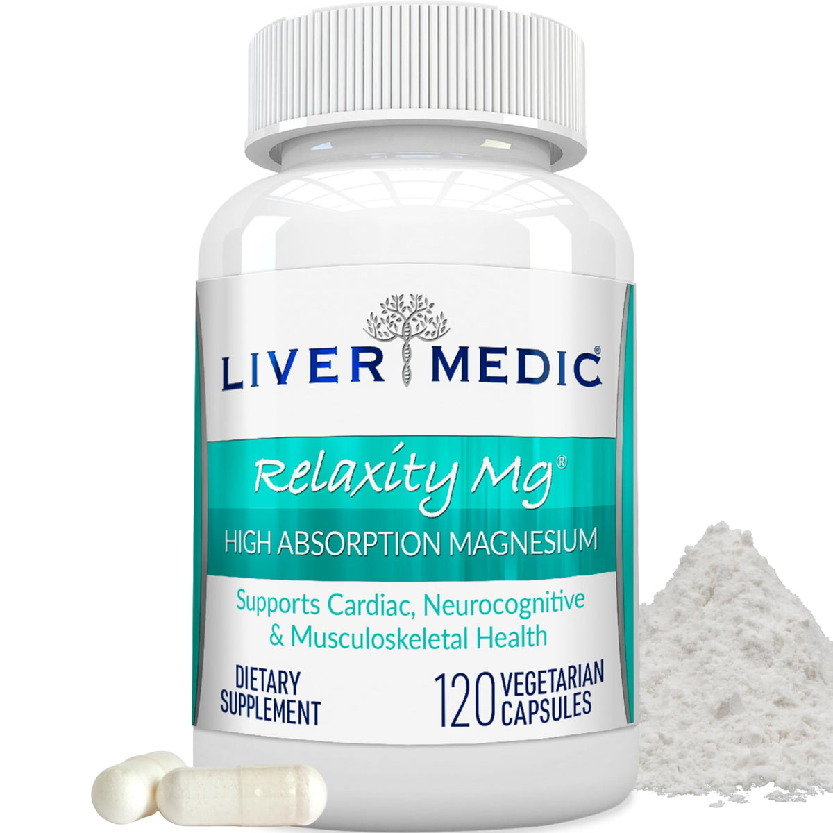 Liver Medic Relaxity Magnesium Glycinate 200mg - 120 Vegetarian Capsules