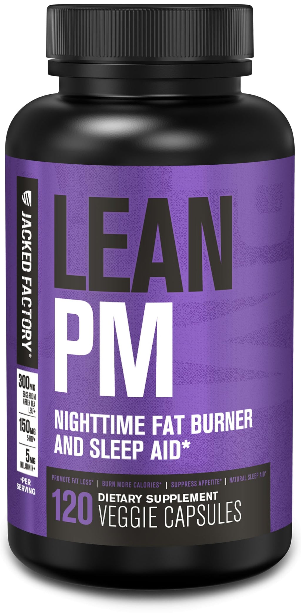 Jacked Factory Lean PM Night Time Fat Burner Sleep Aid - 120 Capsules