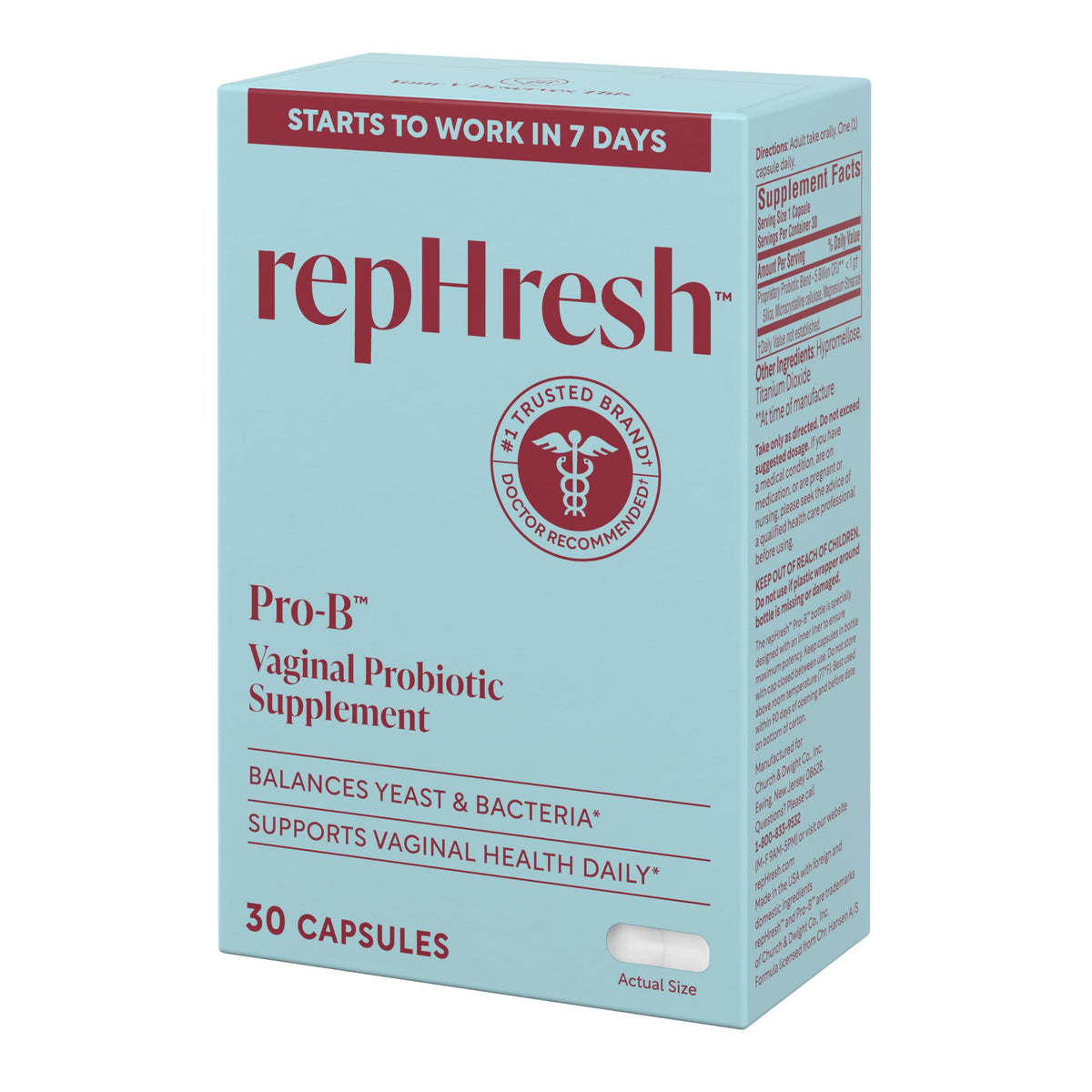RepHresh Pro-B Vaginal Probiotic Supplement - 60 Capsules - image 4