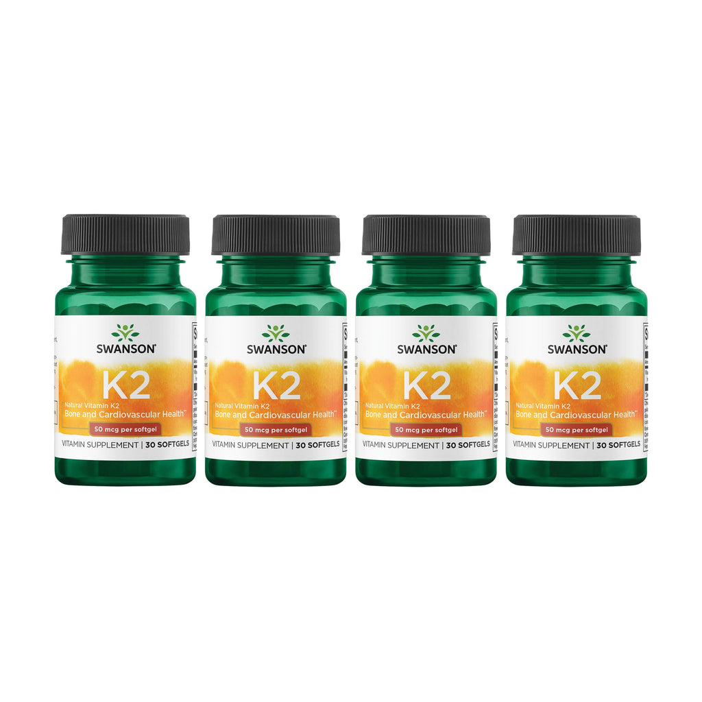 Swanson Natural Vitamin K2 (Menaquinone-7 from Natto) 50 mcg 30 Sgels