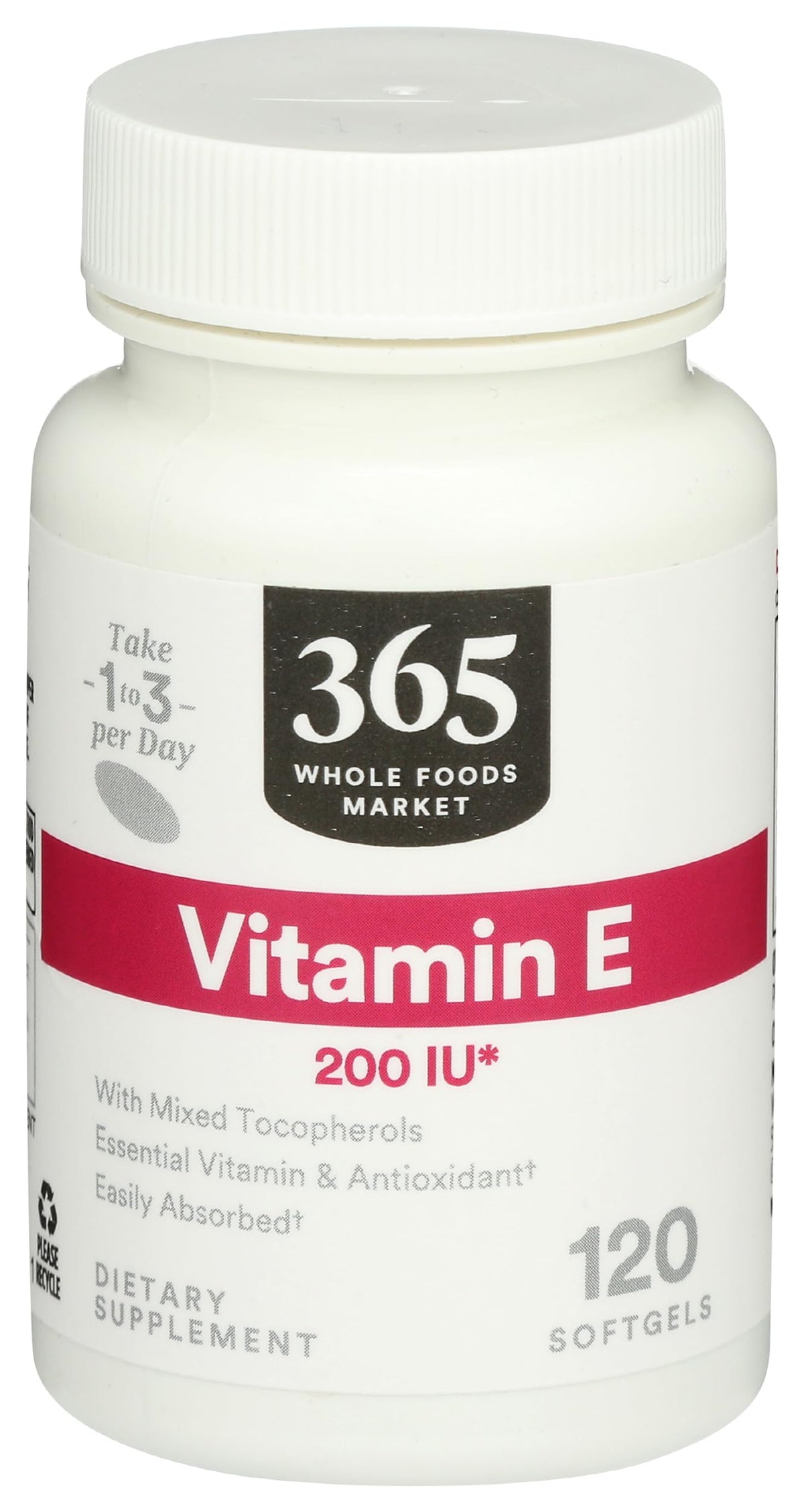 365 by Whole Foods Market Vitamin E 200 IU - 120 Softgels