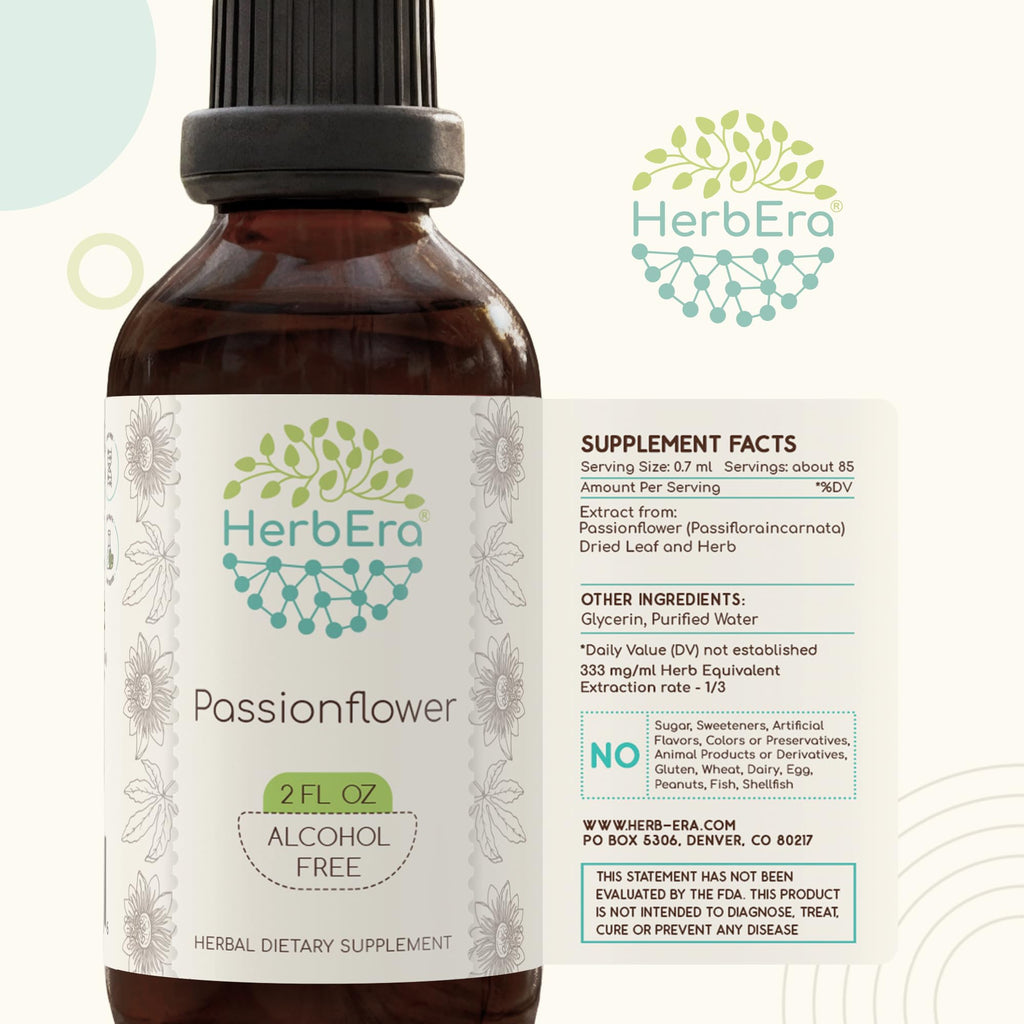 HerbEra Passionflower Alcohol-Free Herbal Extract Tincture