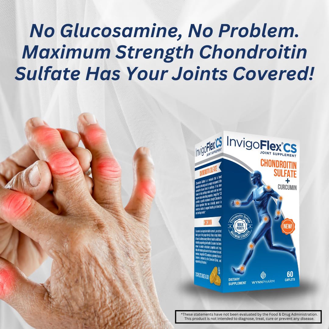 INVIGOFLEX Chondroitin Sulfate with Turmeric Curcumin Non GMO for Knee