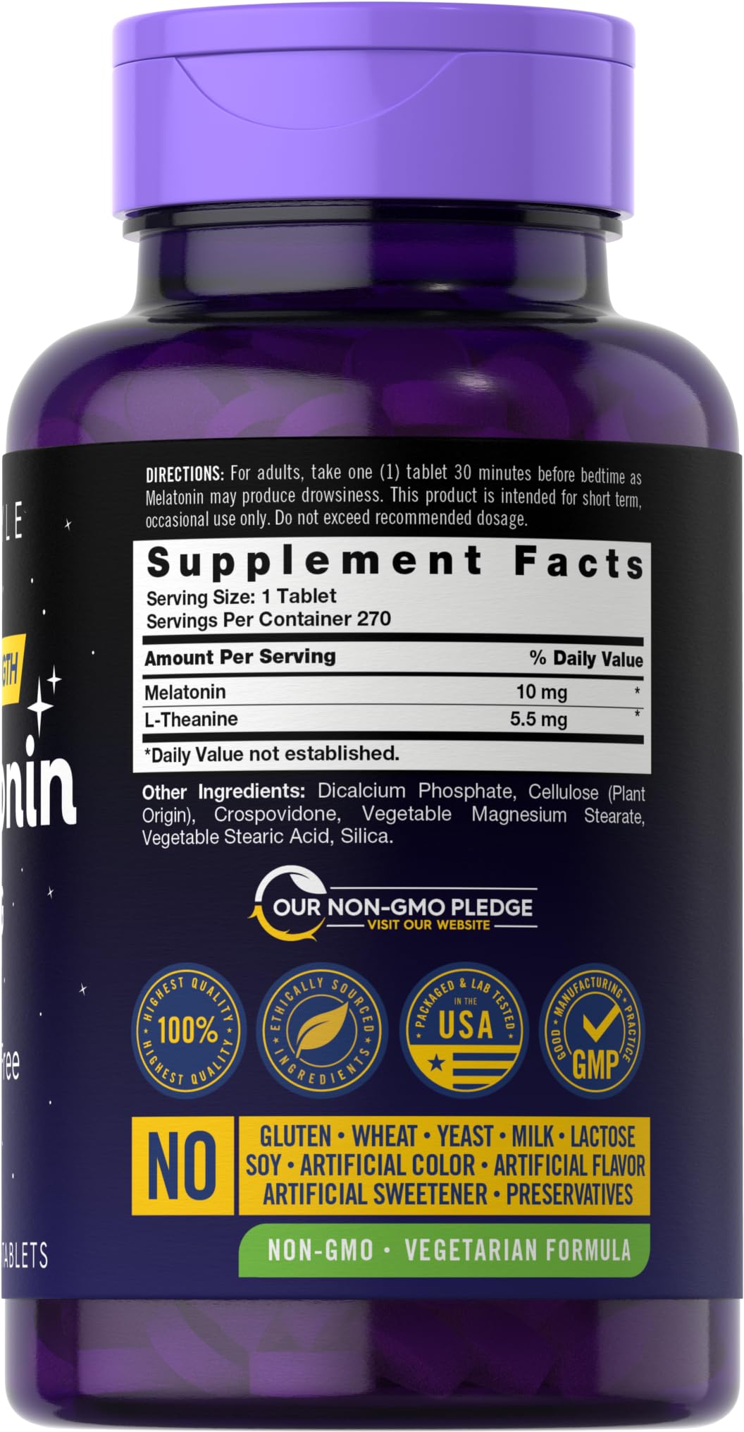 Carlyle Melatonin 10mg with L-Theanine - 270 Tablets - image 2