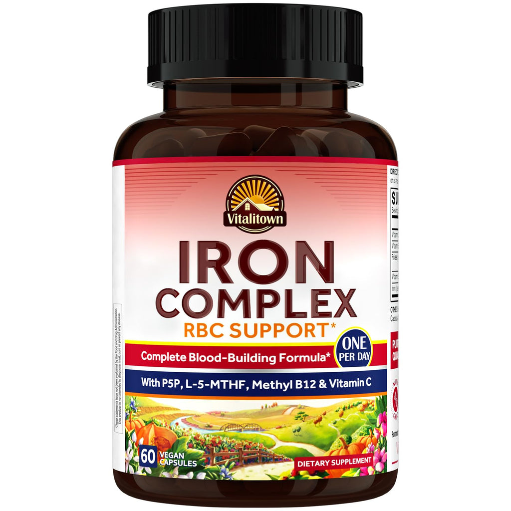 Vitalitown Iron Complex Blood Building Formula - 60 Vegan Capsules