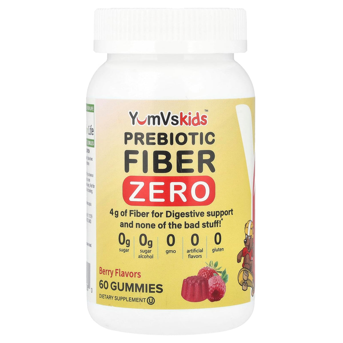 YUM-V'S Sugar Free Fiber Gummies Prebiotic 4g Berry - 60 Gummies