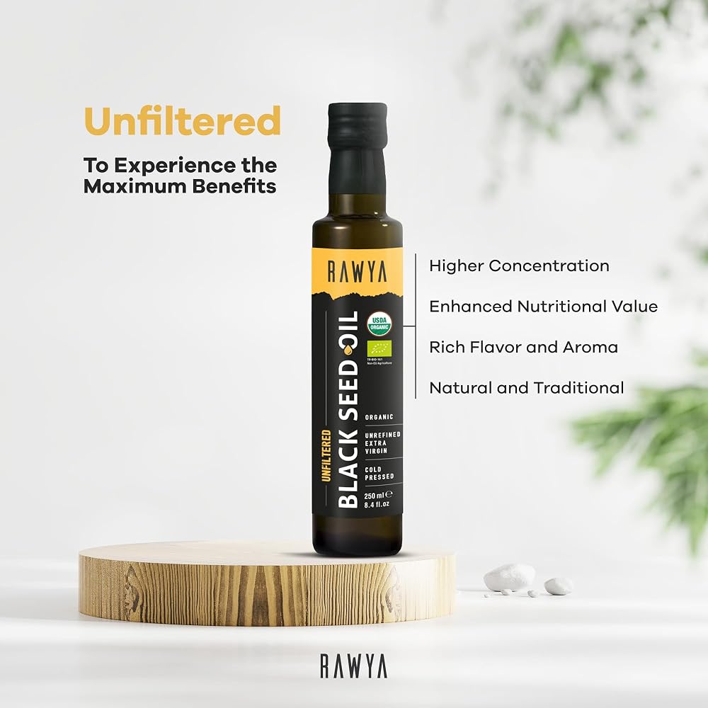 RAWYA Black Seed Oil - Organic Cold Pressed Nigella Sativa - Turkish - image 7