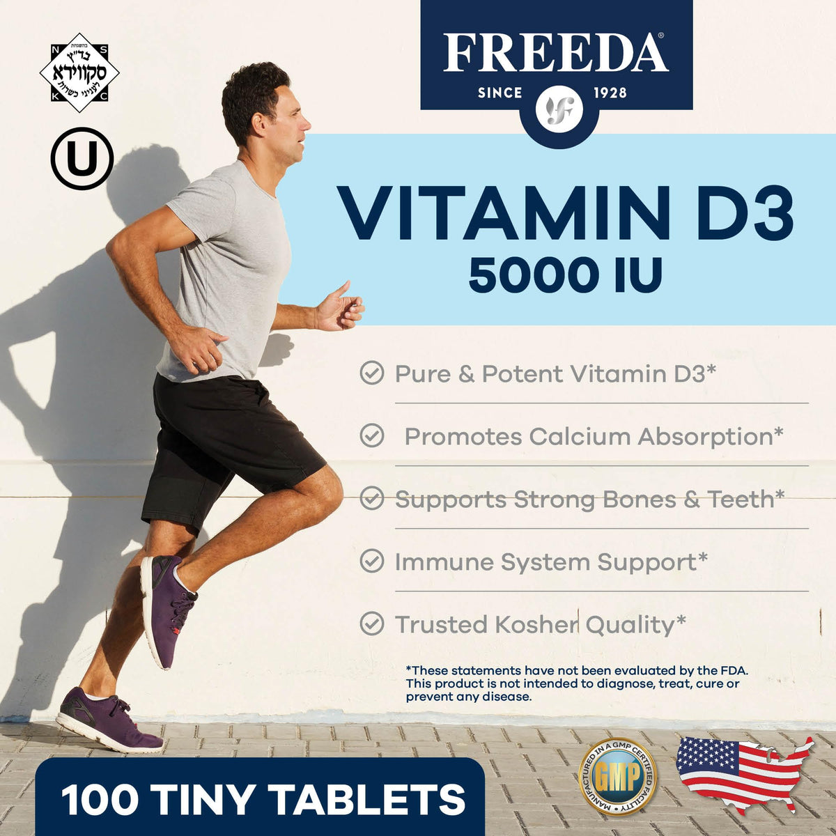 FREEDA Vitamin D3 5000 IU Tablets for Bone Strength - 100 Tablets - image 5
