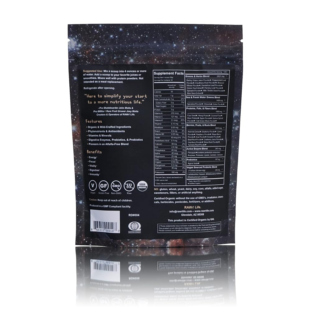 RAWr! Life Superfoods Green Drink Powder with Probiotics - 10.6 oz - image 3