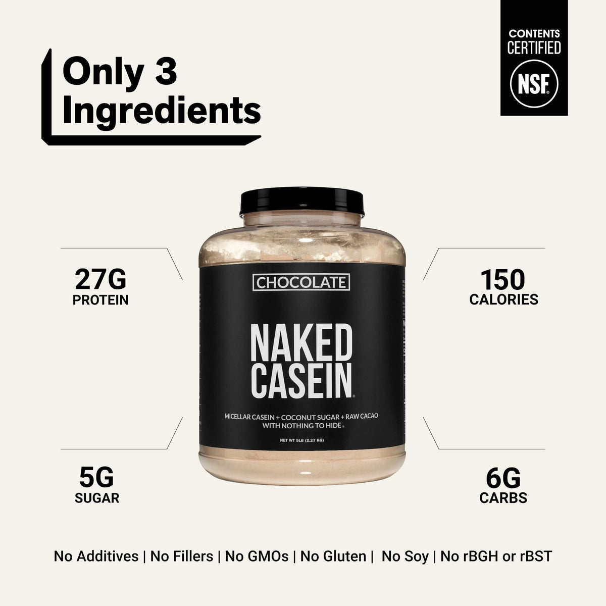 Naked Casein - Micellar Casein Protein Powder - Bulk